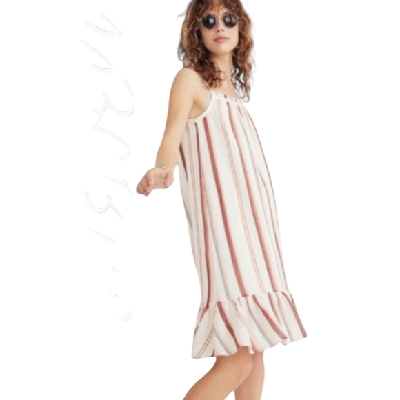 MADEWELL Ruffle Hem Striped Sundress -  Size XS - Picture 3 of 15